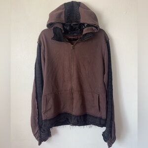 Psylo Fashion Jacket Mens Large Tan Hoodie Edgy Alternative Grunge Punk Jumper